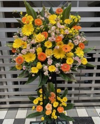 ガーベラいっぱいスタンド花